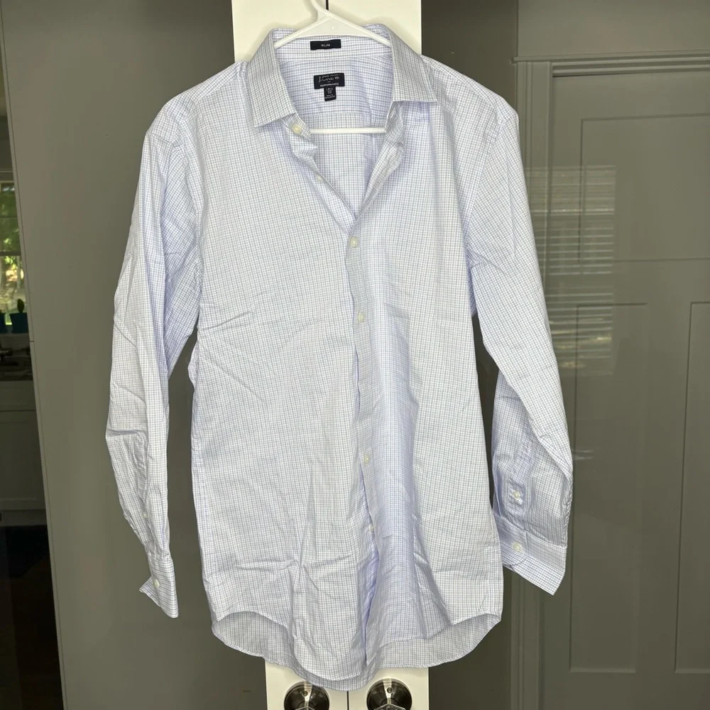 J. Crew Tailored Performance Dress Shirt White Peri